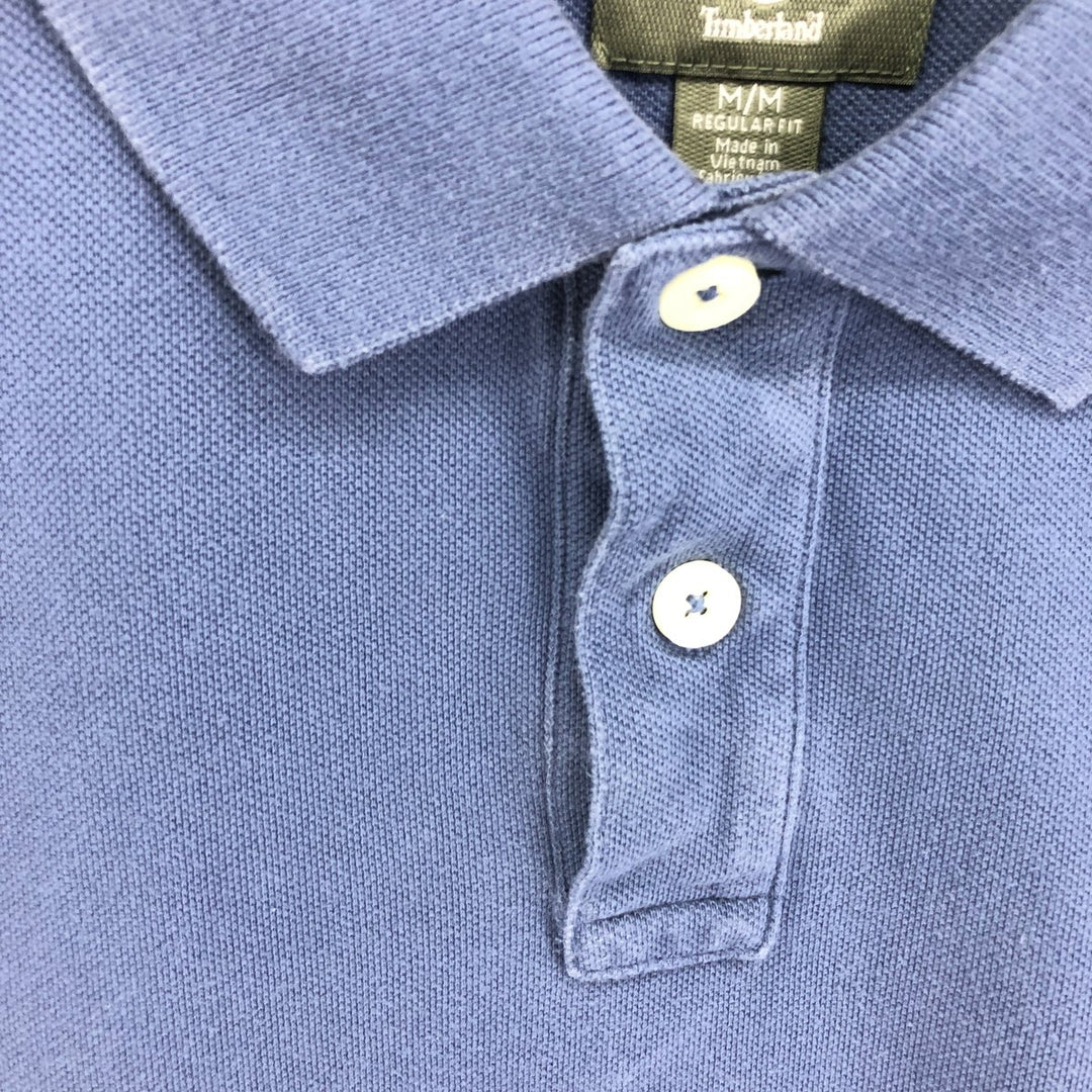 Timberland Short Sleeve Polo Shirt Men's M cotton navy blue type Vintage Second Hand
