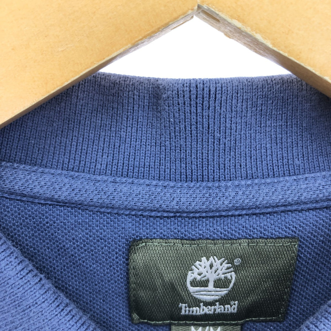 Timberland Short Sleeve Polo Shirt Men's M cotton navy blue type Vintage Second Hand