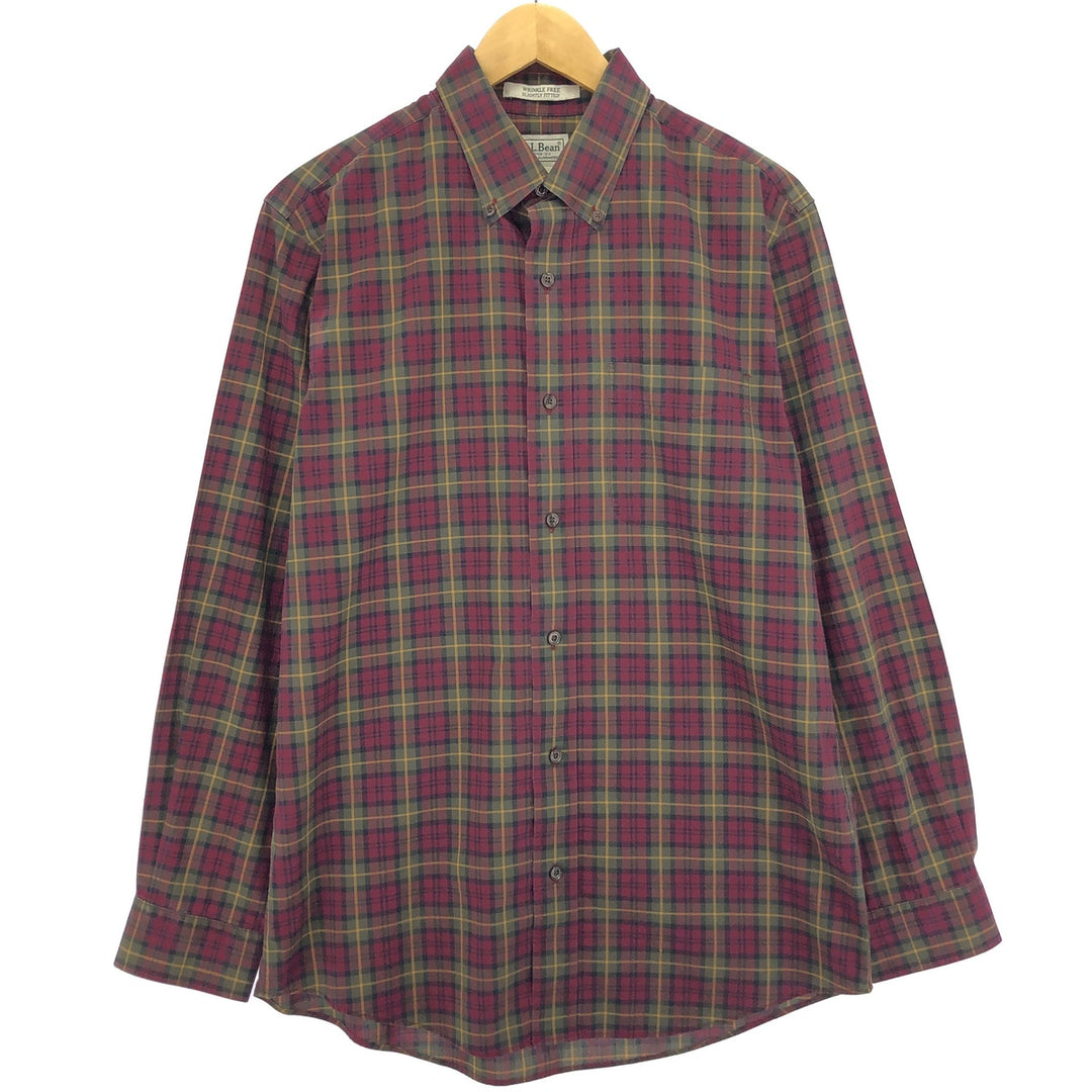 LLBean WRINKLE FREE Long Sleeve Button-Down Check Shirt Men's M /eaa451700