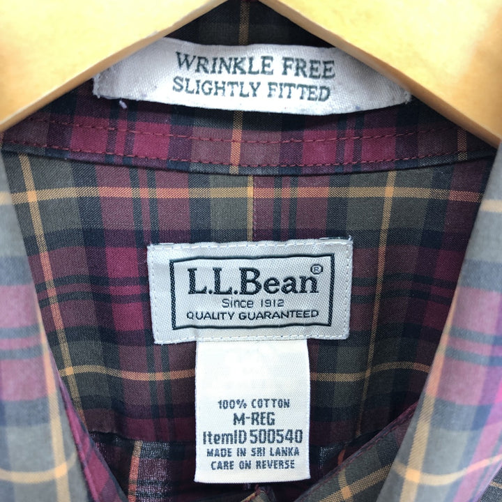 LLBean WRINKLE FREE Long Sleeve Button-Down Check Shirt Men's M /eaa451700