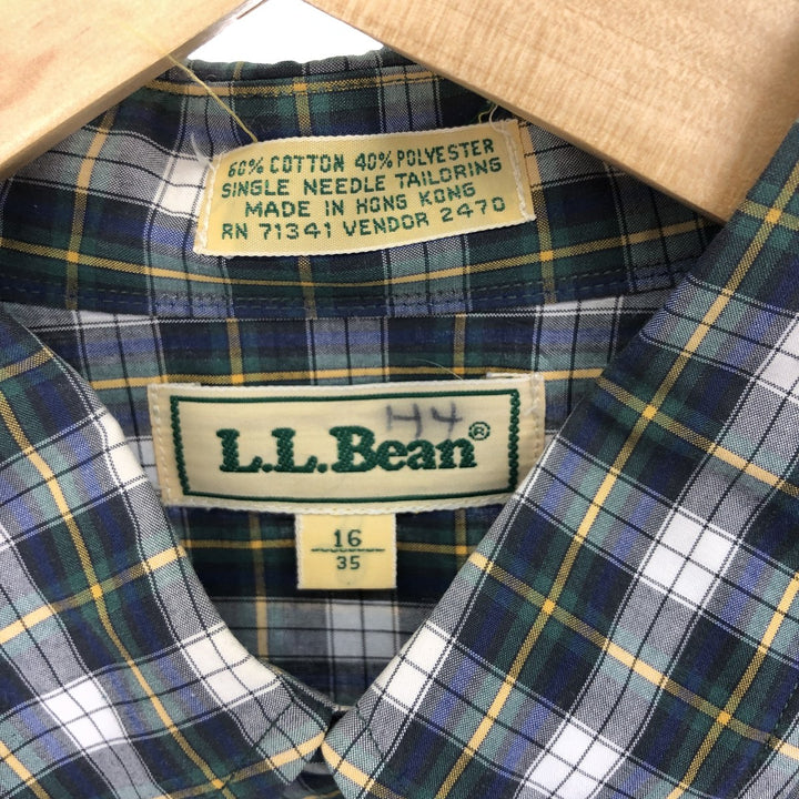 90'S LLBean Long Sleeve Button Down Check Shirt Men's M Vintage /eaa451714