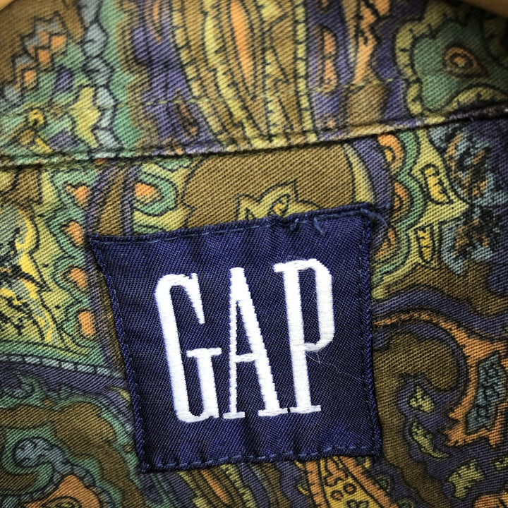 90'S GAP Old Gap Paisley Pattern Long Sleeve Button Down Denim Shirt Men's L Vintage /eaa451718