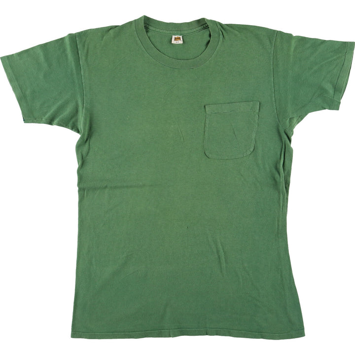 70'S Hanes Plain Pocket T-Shirt Men's L Vintage /eaa451853