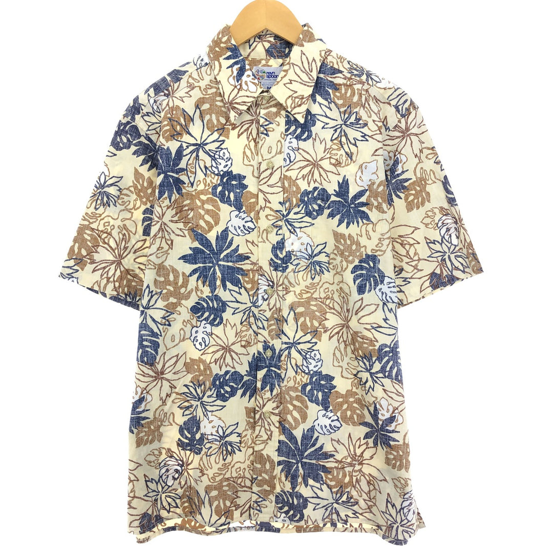 90'S Reyn Spooner Swimsuit Tag Bikini Tag All-Over Botanical Pattern Hawaiian Aloha Shirt Men's M /eaa451892