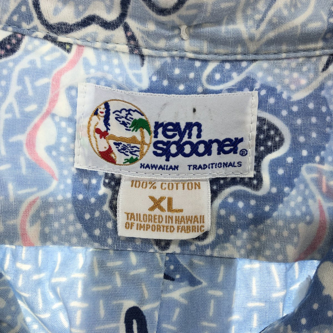 90'S Reyn Spooner Swimsuit Tag Bikini Tag All-Over Print Pullover Button-Down Hawaiian Aloha Shirt Men's XL /eaa451898