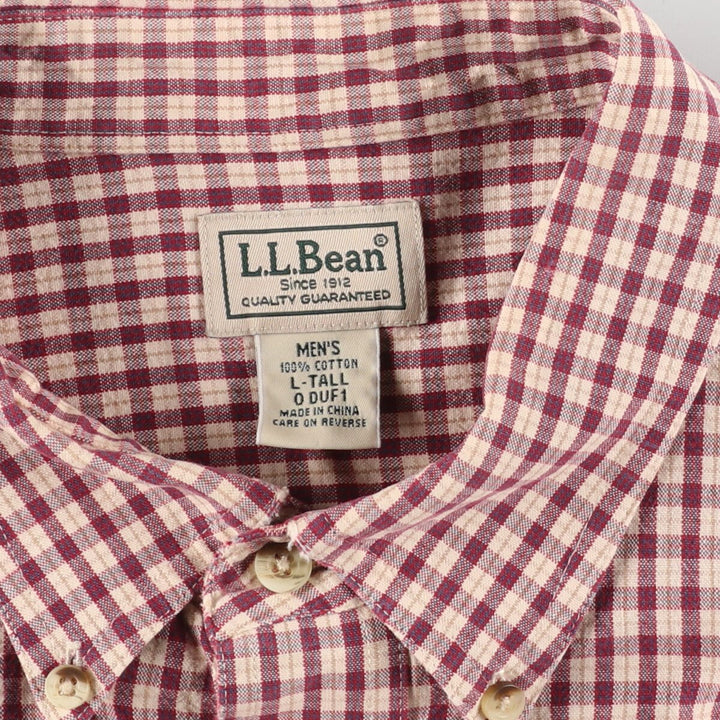 00'S LLBean Long Sleeve Button-Down Check Shirt Men's XL /eaa451937