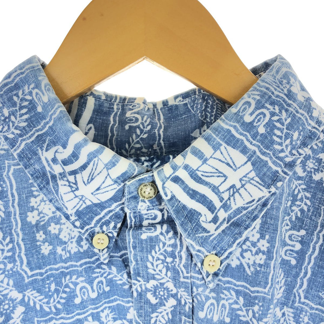 70s~80'S Reyn Spooner Gold Tag Nipple Tag All-Over Print Lahaina Sailor Button-Down Hawaiian Aloha Shirt Men's L /eaa451965