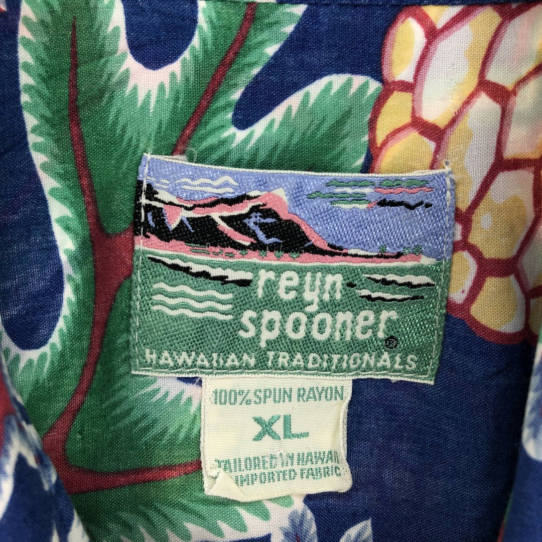 80s-90'S Reyn Spooner Diamond Head Tag All-Over Rayon Hawaiian Aloha Shirt Men's XL /eaa451968