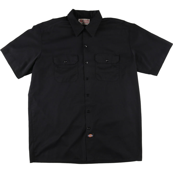 Dickies Short Sleeve Work Shirt, Men's XL polyester black type Vintage Second Hand