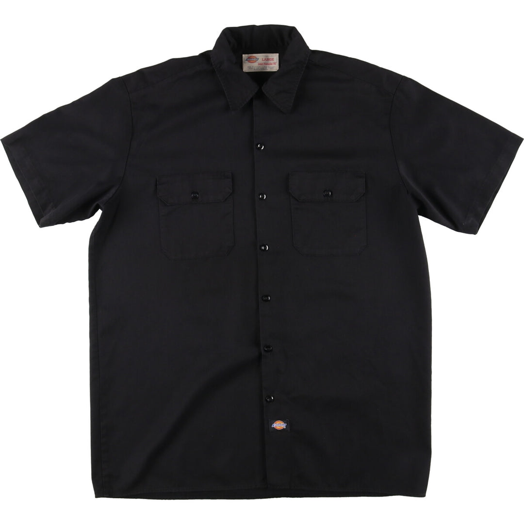 Dickies Short Sleeve Work Shirt, Men's XL polyester black type Vintage Second Hand