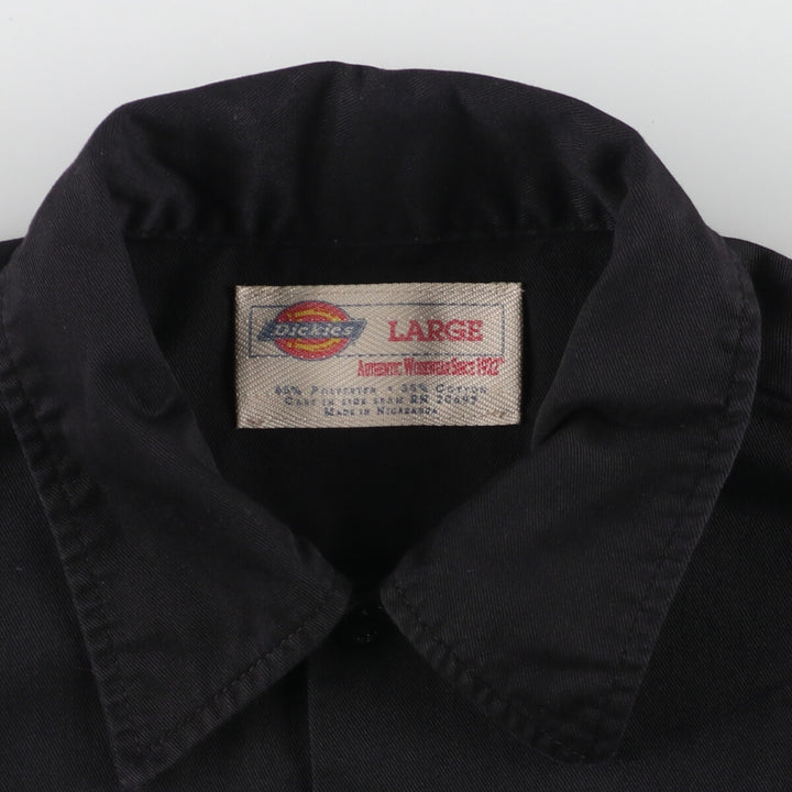 Dickies Short Sleeve Work Shirt, Men's XL polyester black type Vintage Second Hand