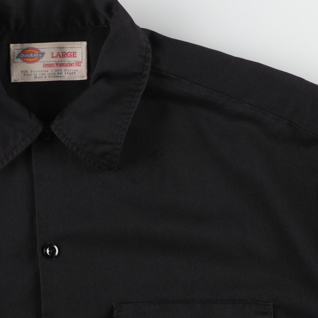 Dickies Short Sleeve Work Shirt, Men's XL polyester black type Vintage Second Hand