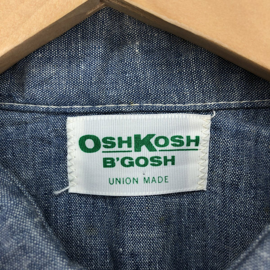 70'S Osh Kosh B'GOSH short sleeve chambray work shirt made in USA men's L vintage /eaa451988