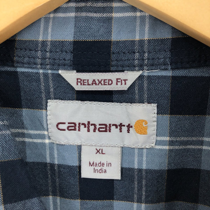 Carhartt RELAXED FIT short sleeve button down check shirt men's XL /eaa451990