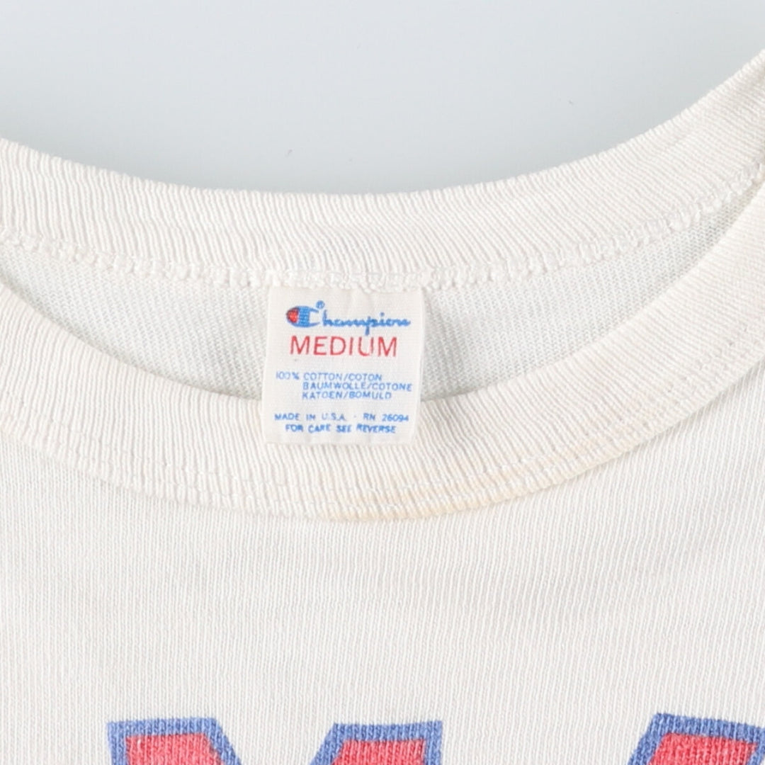 80'S Champion Tricot Tag Cropped College T-Shirt Made in USA Women's M Vintage /eaa452018