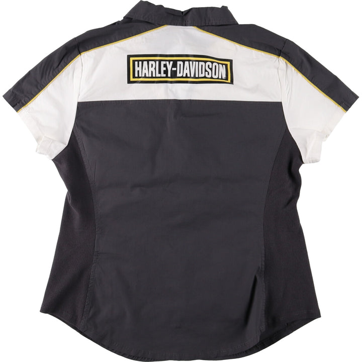 Harley-Davidson Full-Zip Short-Sleeve Cotton Shirt for Women (Equivalent to XL) /eaa452024