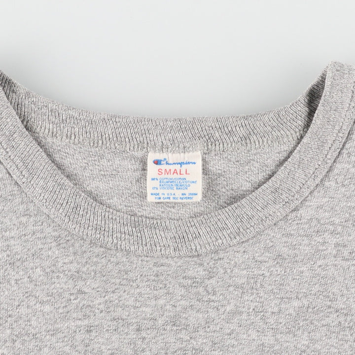 80'S Champion Tricot Tag 88/12 Hachi Hachi One Two Body Heather Gray Marble Logo Print T-Shirt Made in USA Women's S /eaa452030