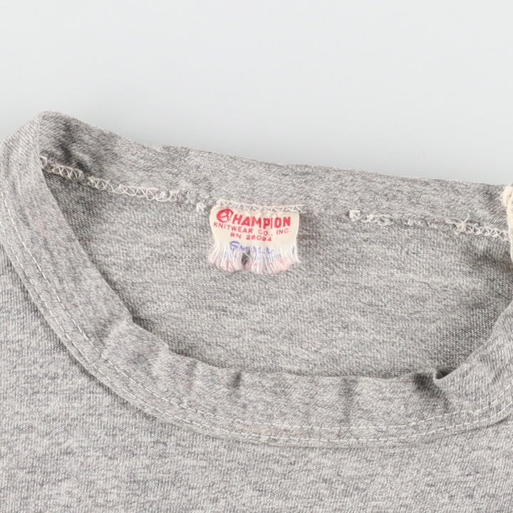 60'S Champion Runner's Tag, Heather Gray, Marbled, College T-Shirt, Women's, S, Vintage /eaa452033