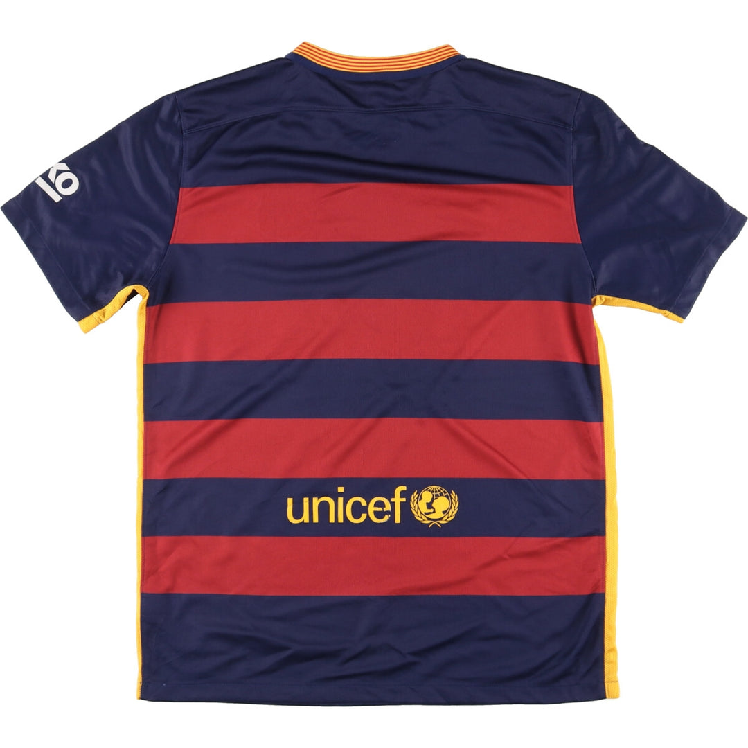 Nike DRI-FIT Striped Pattern V-neck FC Barcelona Soccer Jersey Game Shirt Men's L /eaa452047