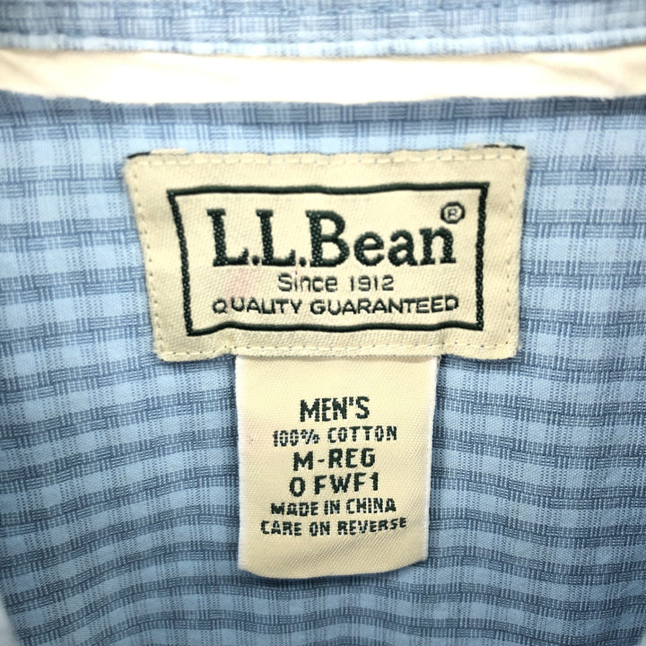 LLBean Short Sleeve Button Down Check Shirt Men's M cotton blue type Vintage Second Hand