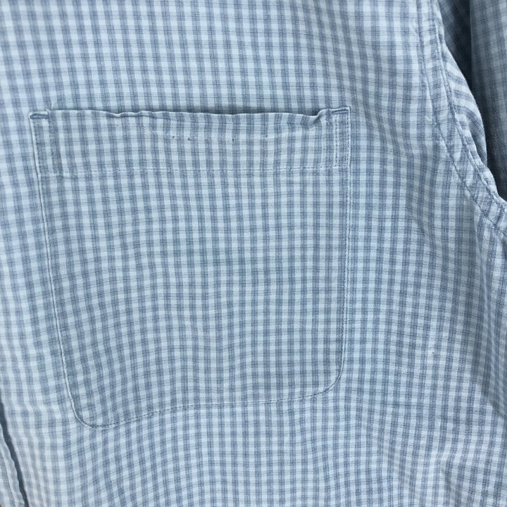 LLBean Short Sleeve Button Down Check Shirt Men's M cotton blue type Vintage Second Hand