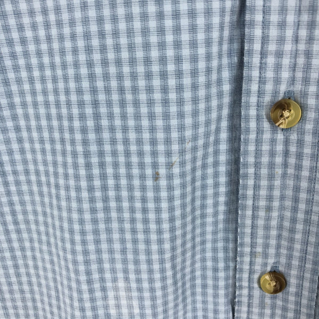 LLBean Short Sleeve Button Down Check Shirt Men's M cotton blue type Vintage Second Hand
