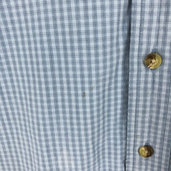 LLBean Short Sleeve Button Down Check Shirt Men's M cotton blue type Vintage Second Hand