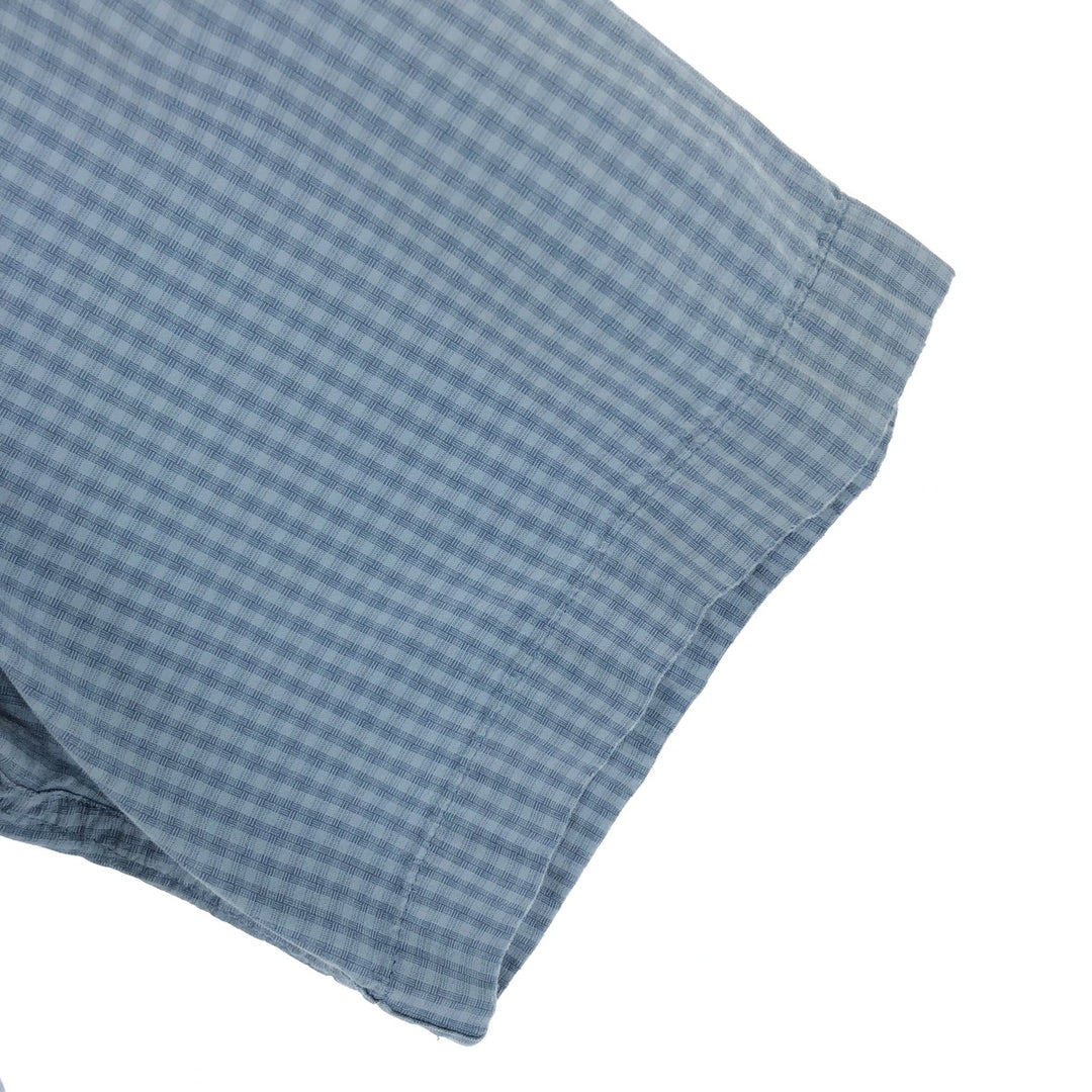 LLBean Short Sleeve Button Down Check Shirt Men's M cotton blue type Vintage Second Hand