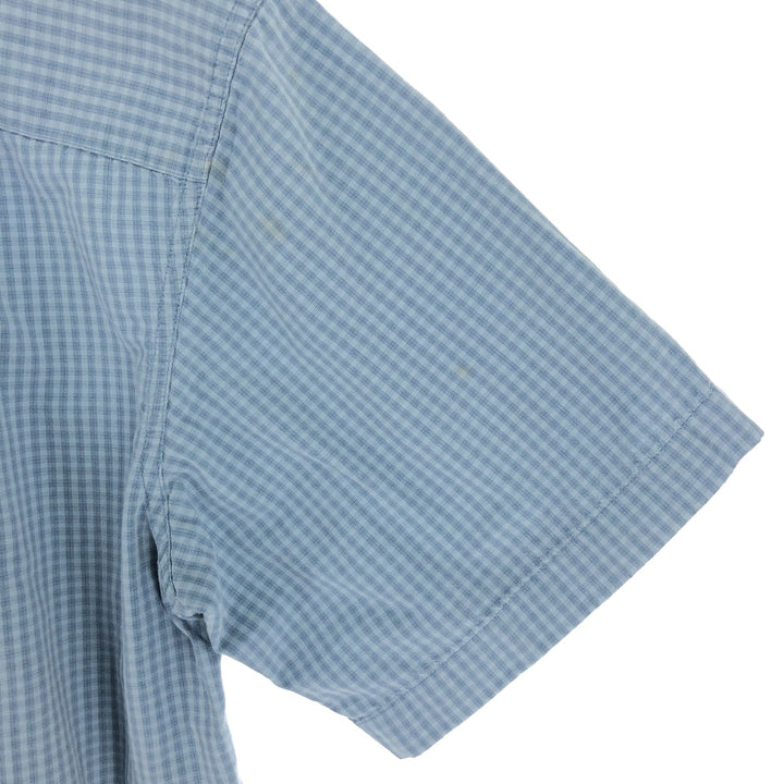 LLBean Short Sleeve Button Down Check Shirt Men's M cotton blue type Vintage Second Hand
