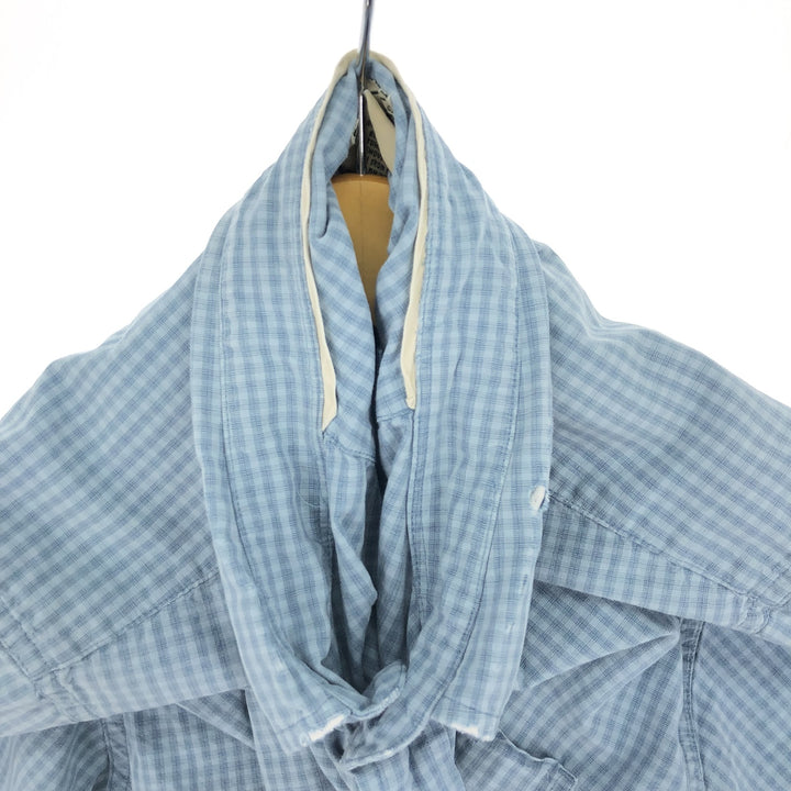 LLBean Short Sleeve Button Down Check Shirt Men's M cotton blue type Vintage Second Hand
