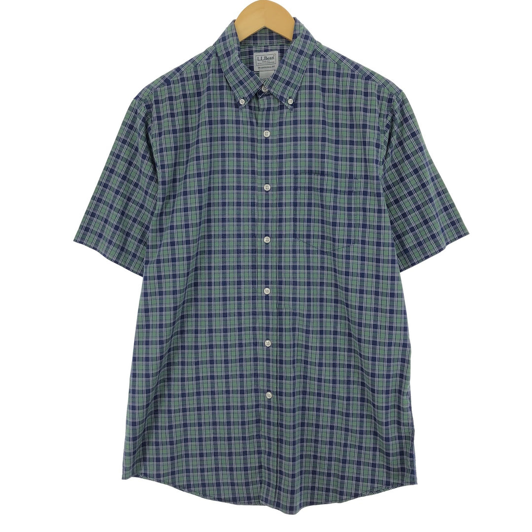 LLBean Short Sleeve Button Down Check Shirt Men's M /eaa452091