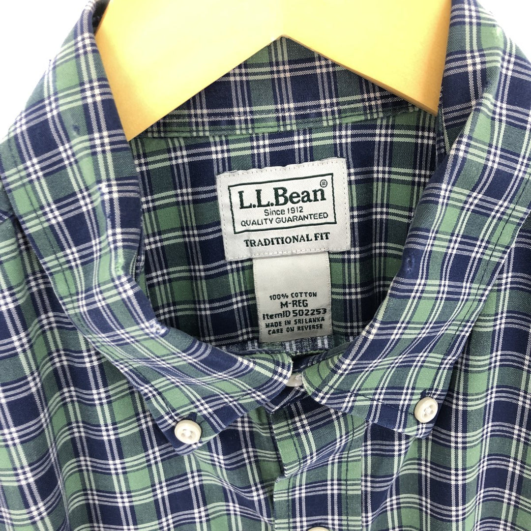 LLBean Short Sleeve Button Down Check Shirt Men's M /eaa452091