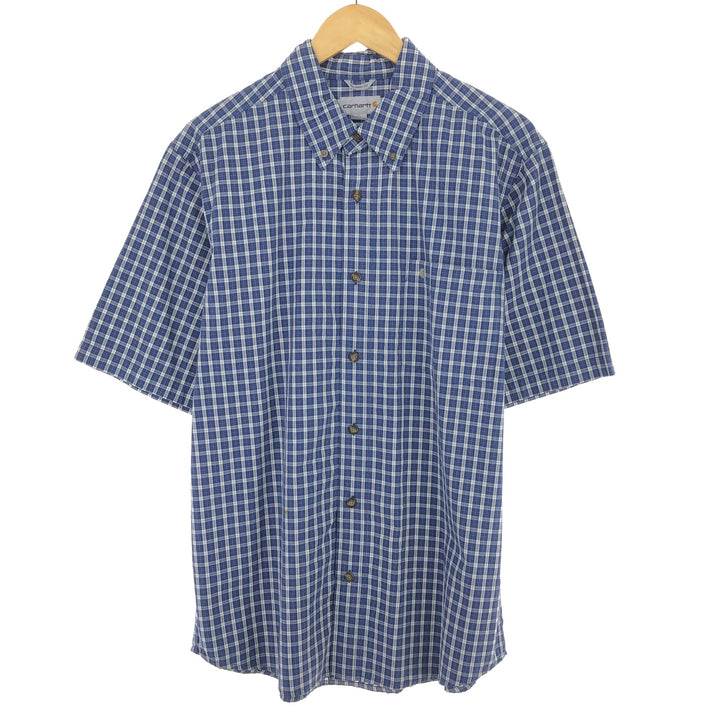 Carhartt RELAXED FIT short sleeve button down check shirt, men's L /eaa452097