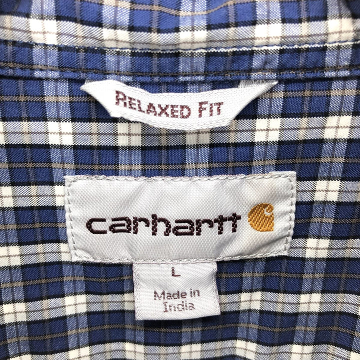 Carhartt RELAXED FIT short sleeve button down check shirt, men's L /eaa452097