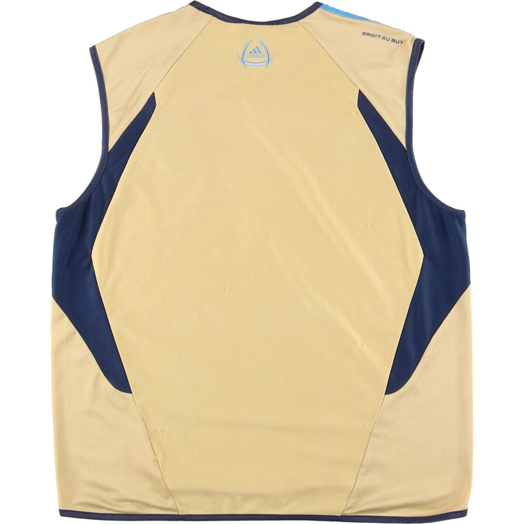 00'S Adidas OM Olympic Marseille Mesh Tank Top Game Shirt Men's L polyester Beige type Vintage Second Hand