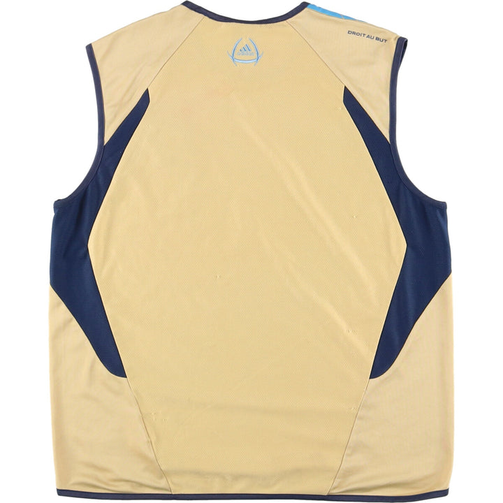 00'S Adidas OM Olympic Marseille Mesh Tank Top Game Shirt Men's L polyester Beige type Vintage Second Hand