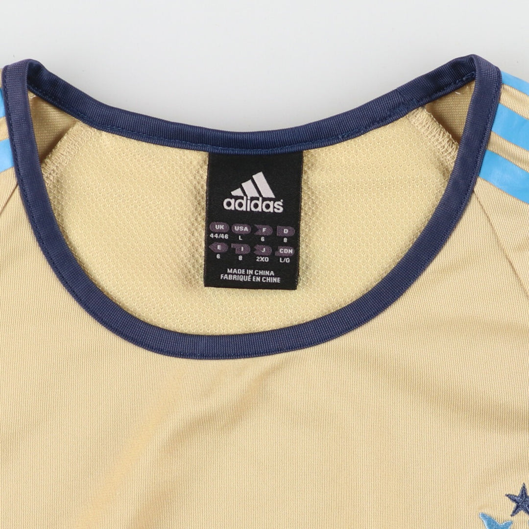 00'S Adidas OM Olympic Marseille Mesh Tank Top Game Shirt Men's L polyester Beige type Vintage Second Hand