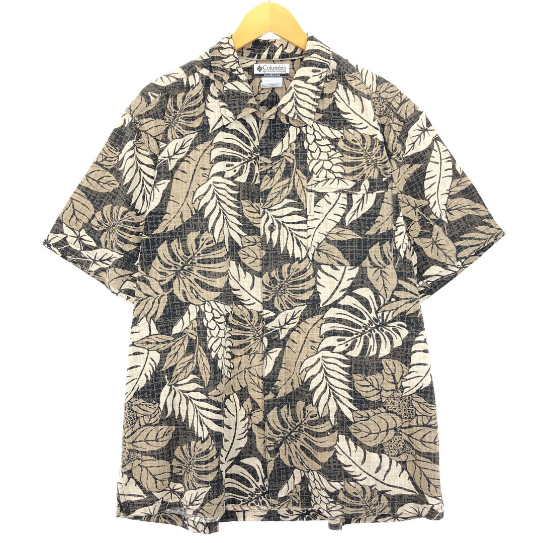 Columbia All-over Botanical Pattern Hawaiian Aloha Shirt, Men's L /eaa452298