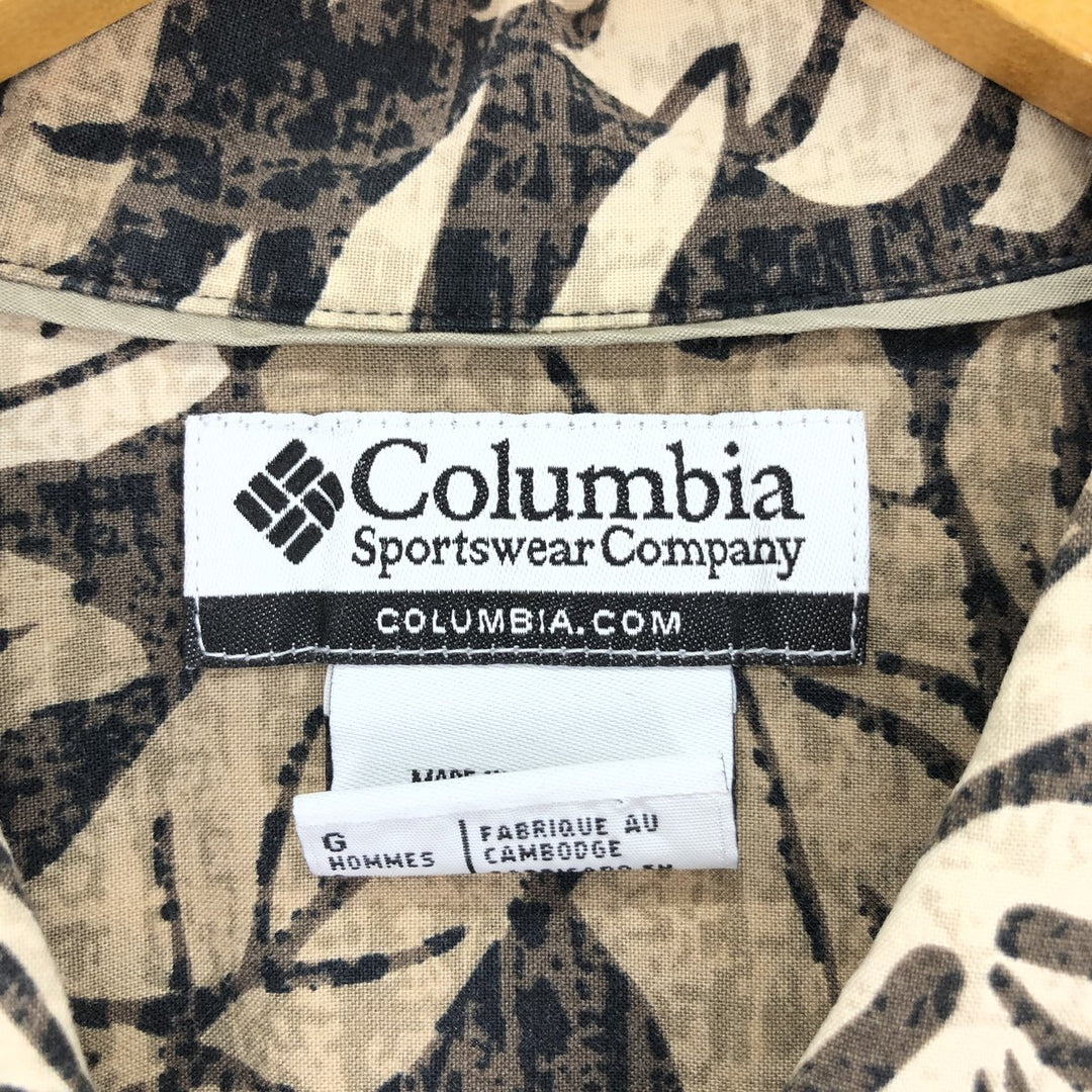 Columbia All-over Botanical Pattern Hawaiian Aloha Shirt, Men's L /eaa452298