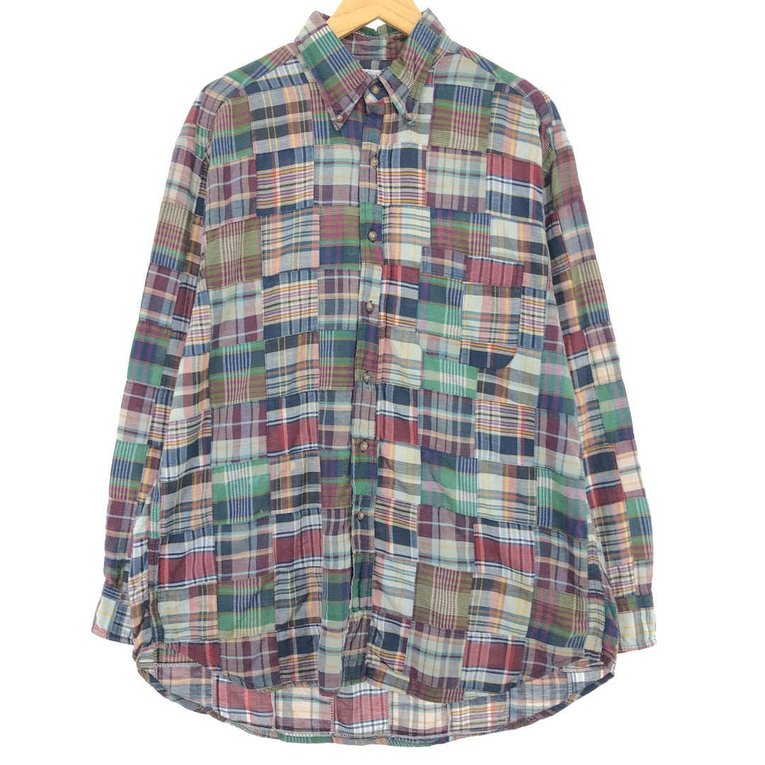 Brooks Brothers Est.1818 SPORT SHIRT Patchwork Long Sleeve Button-Down Check Shirt Men's L/eaa452325