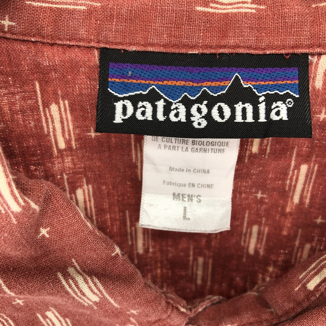 Patagonia 53155S7 All-over print short-sleeve hemp x cotton shirt, men's L / eaa452401