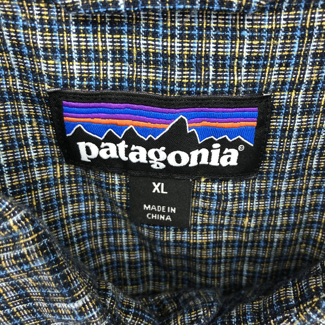 Patagonia 53139 Check Pattern Short Sleeve Hemp x Cotton Shirt Men's XL /eaa452402