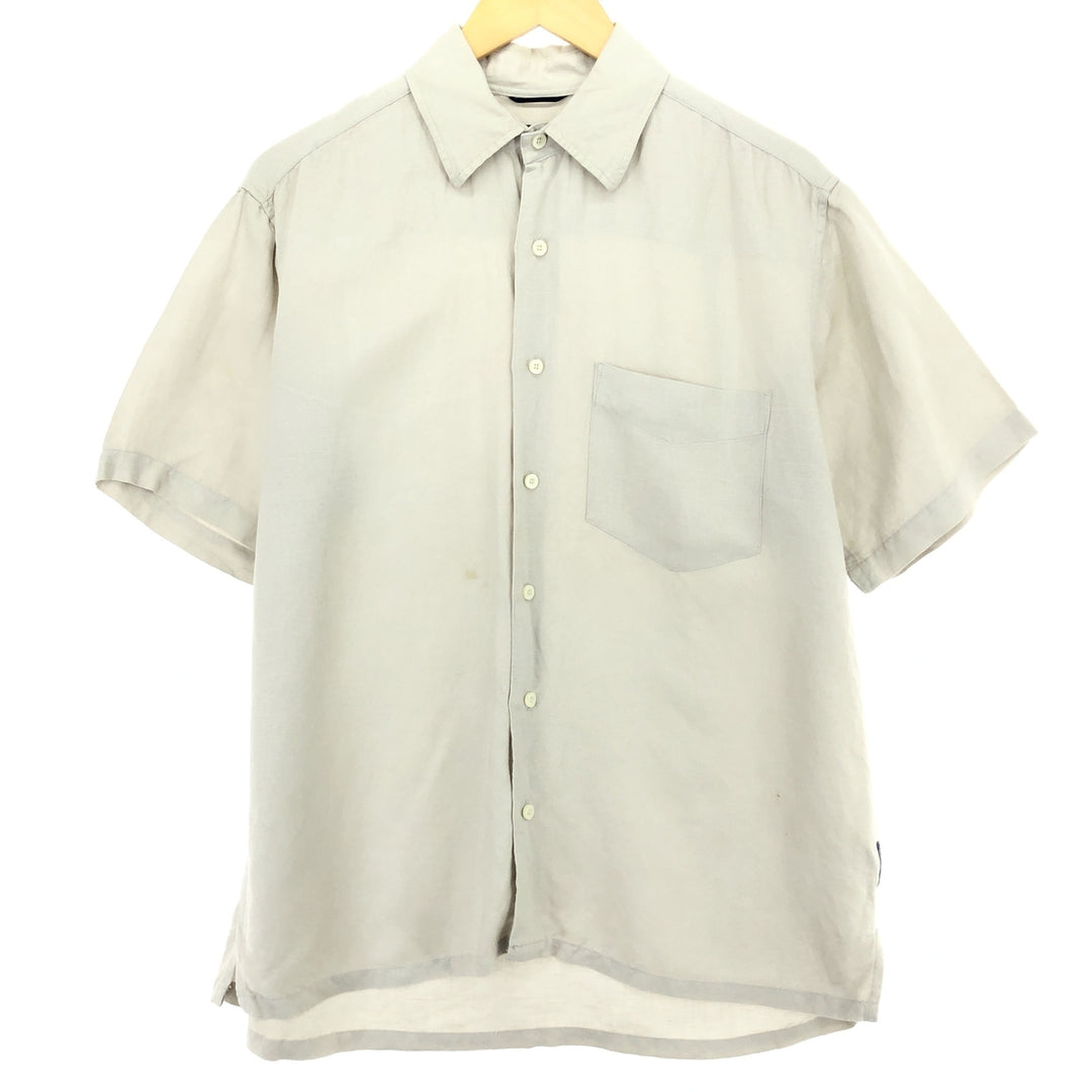 00'S ~ NAUTICA Short Sleeve Linen x Rayon Shirt Men's M /eaa452404