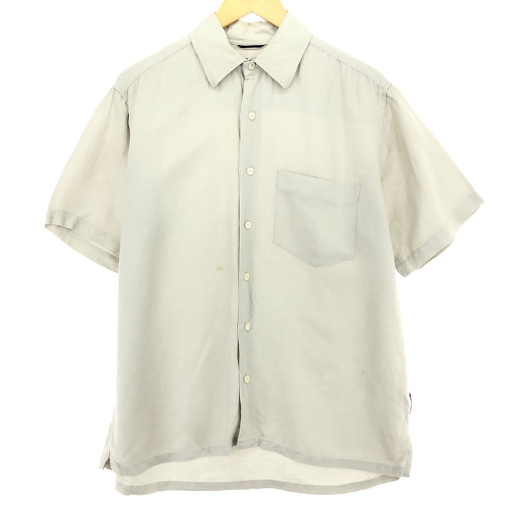 00'S ~ NAUTICA Short Sleeve Linen x Rayon Shirt Men's M /eaa452404