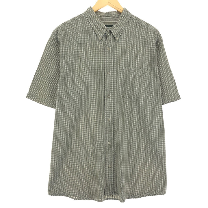 Eddie Bauer Seersucker Short Sleeve Button-Down Check Shirt Men's XL /eaa452424