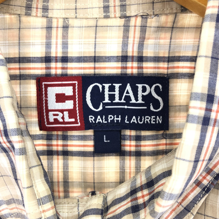 90'S Ralph Lauren CHAPS short sleeve button down check shirt men's XL /eaa452456