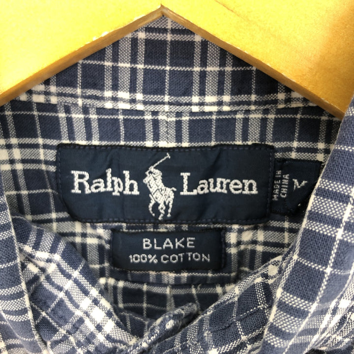 RALPH LAUREN BLAKE short sleeve button down check shirt men's L /eaa452459