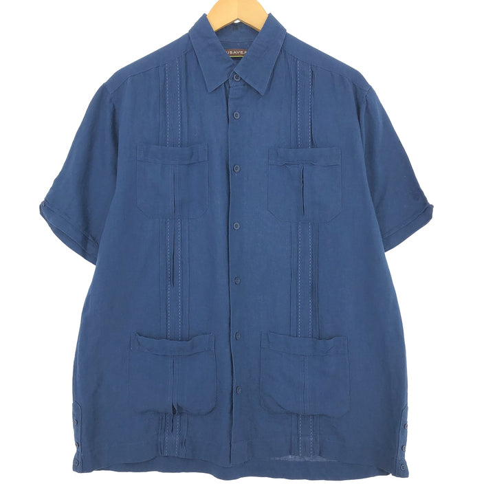 CUBAVERA Short Sleeve Mexican Shirt, Cuban Shirt, Men's L /eaa452520