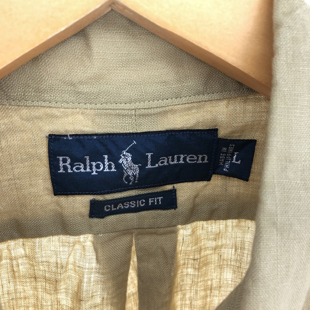 Ralph Lauren RALPH LAUREN Short Sleeve Linen Button Down Shirt Men's L /eaa452552