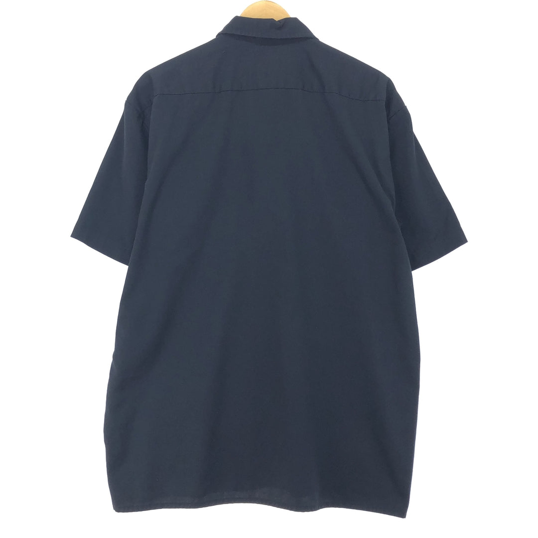 Dickies Short Sleeve Work Shirt, Men's L polyester black type Vintage Second Hand